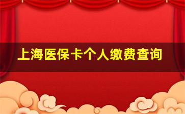 上海医保卡个人缴费查询