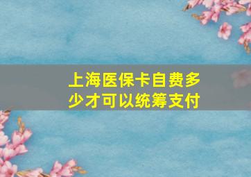 上海医保卡自费多少才可以统筹支付