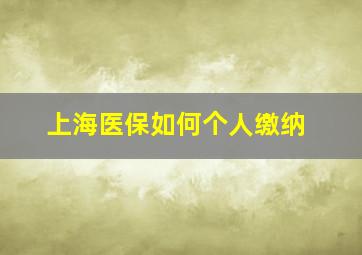 上海医保如何个人缴纳