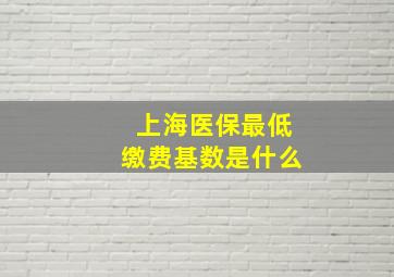 上海医保最低缴费基数是什么