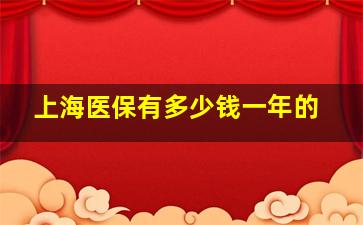 上海医保有多少钱一年的