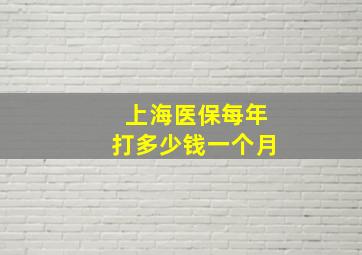 上海医保每年打多少钱一个月