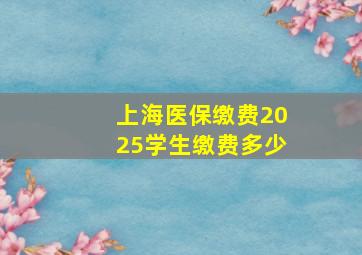 上海医保缴费2025学生缴费多少