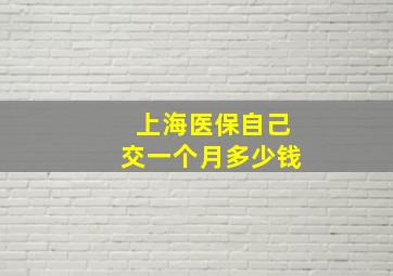 上海医保自己交一个月多少钱