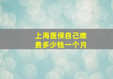 上海医保自己缴费多少钱一个月