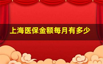 上海医保金额每月有多少