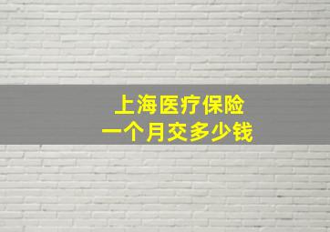 上海医疗保险一个月交多少钱