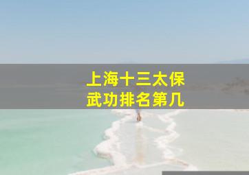 上海十三太保武功排名第几