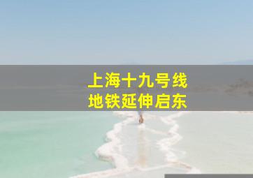 上海十九号线地铁延伸启东