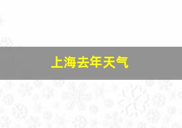 上海去年天气