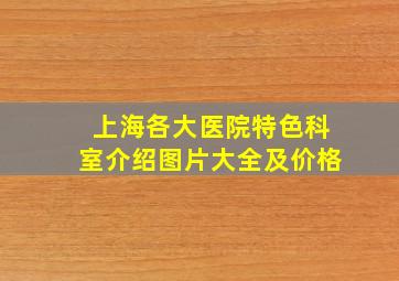 上海各大医院特色科室介绍图片大全及价格