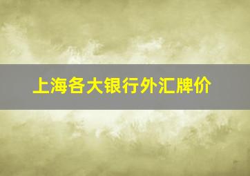 上海各大银行外汇牌价