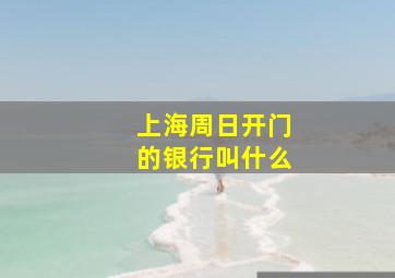 上海周日开门的银行叫什么