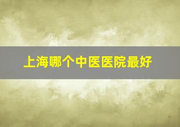 上海哪个中医医院最好