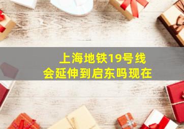 上海地铁19号线会延伸到启东吗现在