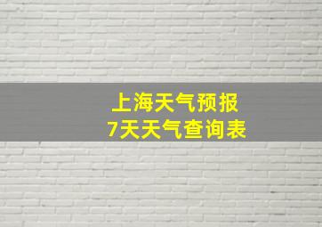 上海天气预报7天天气查询表