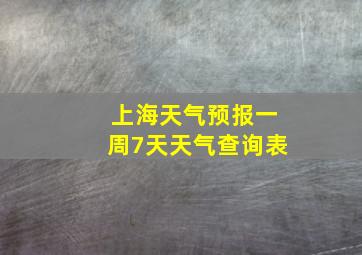 上海天气预报一周7天天气查询表