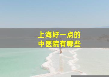 上海好一点的中医院有哪些