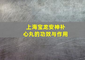 上海宝龙安神补心丸的功效与作用