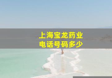 上海宝龙药业电话号码多少