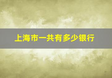 上海市一共有多少银行