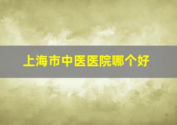 上海市中医医院哪个好