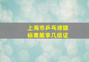 上海市乒乓球锦标赛能拿几级证