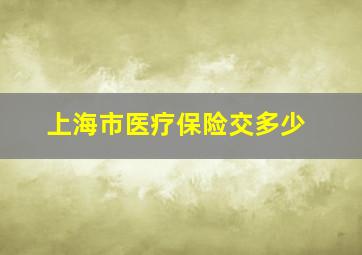 上海市医疗保险交多少