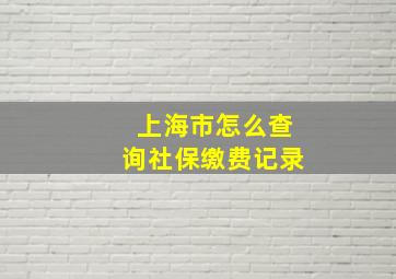 上海市怎么查询社保缴费记录