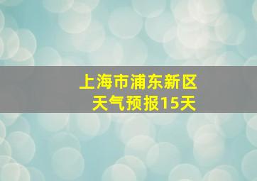 上海市浦东新区天气预报15天