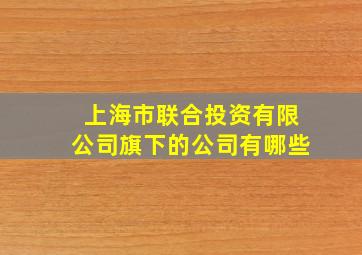 上海市联合投资有限公司旗下的公司有哪些