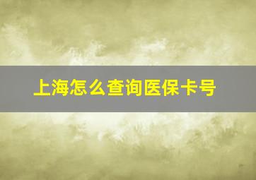 上海怎么查询医保卡号