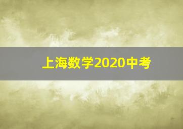 上海数学2020中考