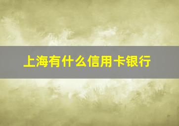 上海有什么信用卡银行