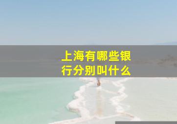 上海有哪些银行分别叫什么