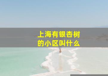 上海有银杏树的小区叫什么