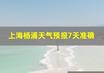 上海杨浦天气预报7天准确