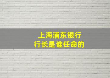 上海浦东银行行长是谁任命的