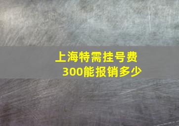 上海特需挂号费300能报销多少