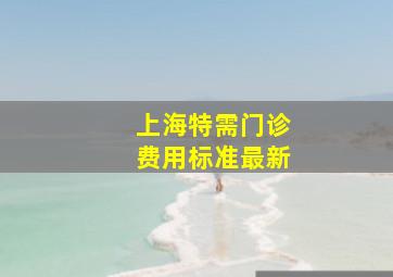 上海特需门诊费用标准最新