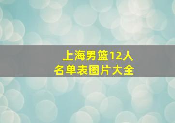 上海男篮12人名单表图片大全