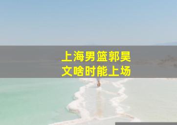 上海男篮郭昊文啥时能上场