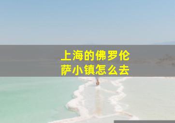 上海的佛罗伦萨小镇怎么去