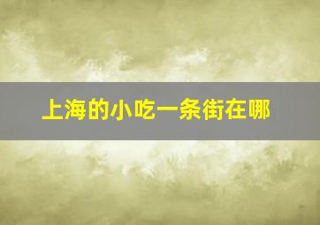 上海的小吃一条街在哪