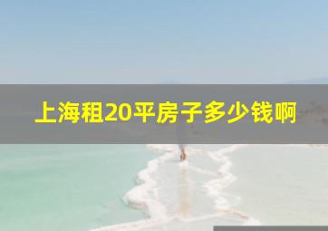 上海租20平房子多少钱啊