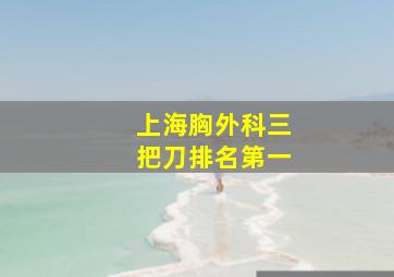 上海胸外科三把刀排名第一