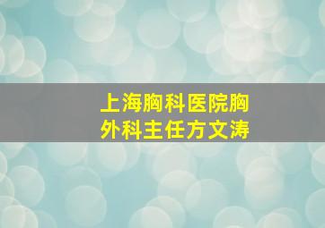 上海胸科医院胸外科主任方文涛