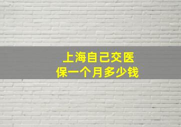 上海自己交医保一个月多少钱