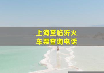 上海至临沂火车票查询电话