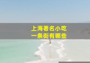 上海著名小吃一条街有哪些